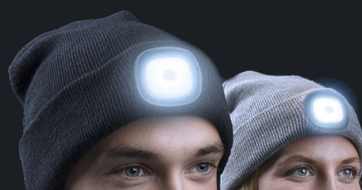 Bonnet Bluetooth avec LED Lampe, Cadeau Homme Original Bonnet